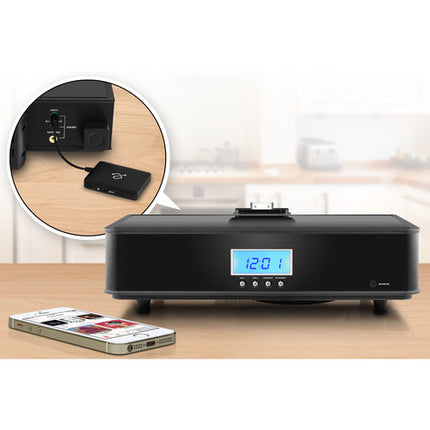 Aluratek iStream DockFree Receptor de Audio Bluetooth Hasta 33 Pies 12 Horas Reproducción