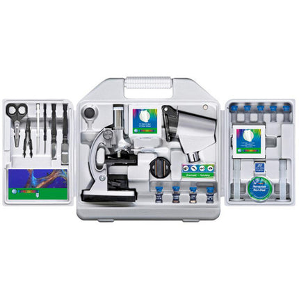 BRESSER Junior Biotar DLX 300-1200x Microscopio con proyector y objetivos 7.5x 30x