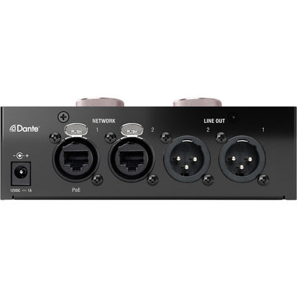 Focusrite RedNet AM2 Amplificador de Auriculares y Salida Línea Dante 44.1-96kHz 2x etherCON