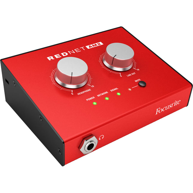 Focusrite RedNet AM2 Amplificador de Auriculares y Salida Línea Dante 44.1-96kHz 2x etherCON