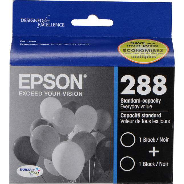 Epson T288120-D2 Cartucho de Tinta Negro DURABrite Ultra Doble Pack 350 Páginas