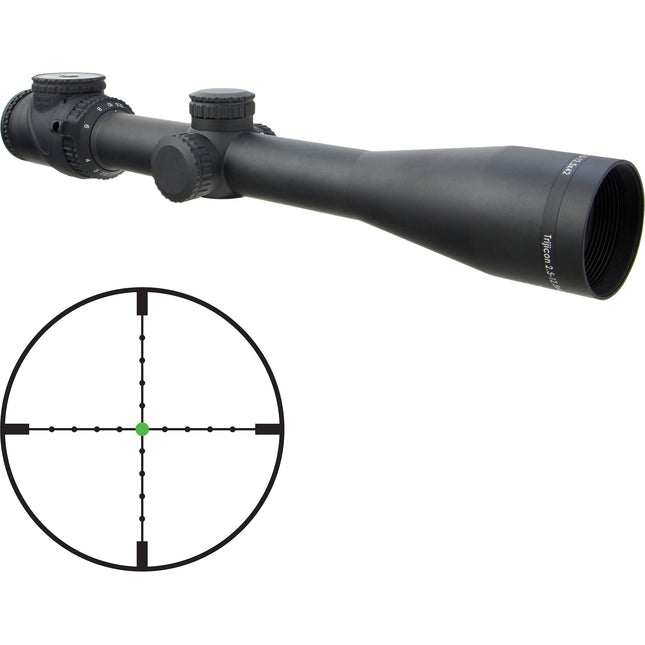 Trijicon AccuPoint 2.5-12.5x42 Visor para rifle con retícula Mil-Dot verde y ajuste de 26.7 mil