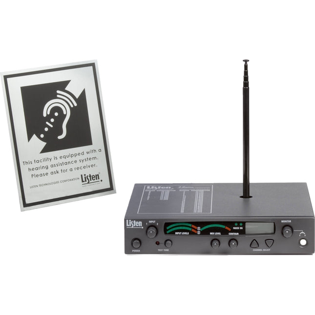 Listen Technologies Transmisor RF Estacionario 72 MHz 57 Canales Kit Completo