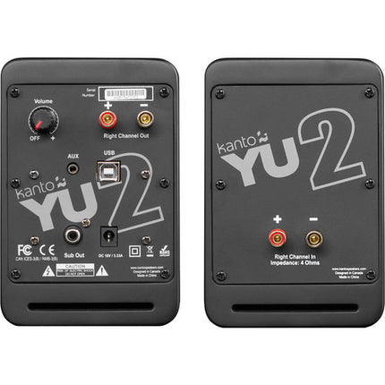 Kanto Living YU2 Altavoces de Escritorio Potenciados 50W 3" Kevlar Matte Black