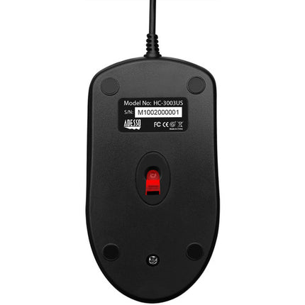 Adesso Ratón Óptico de Escritorio 3 Botones USB Negro rueda metálica