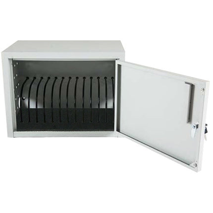 Luxor Caja de Carga para 12 Tabletas Gris con Divisores y Riel de Energía