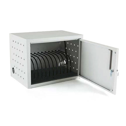 Luxor Caja de Carga para 12 Tabletas Gris con Divisores y Riel de Energía
