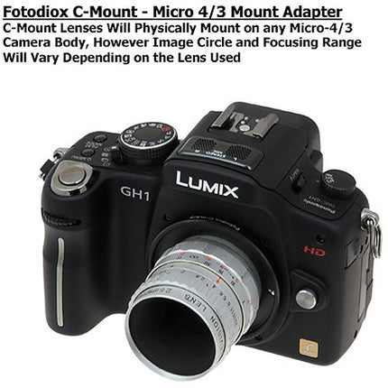 FotodioX Adaptador Montura para Lente C-Mount a Micro Cuatro Tercios con Enfoque Infinito y Aluminio Anodizado