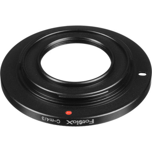 FotodioX Adaptador Montura para Lente C-Mount a Micro Cuatro Tercios con Enfoque Infinito y Aluminio Anodizado