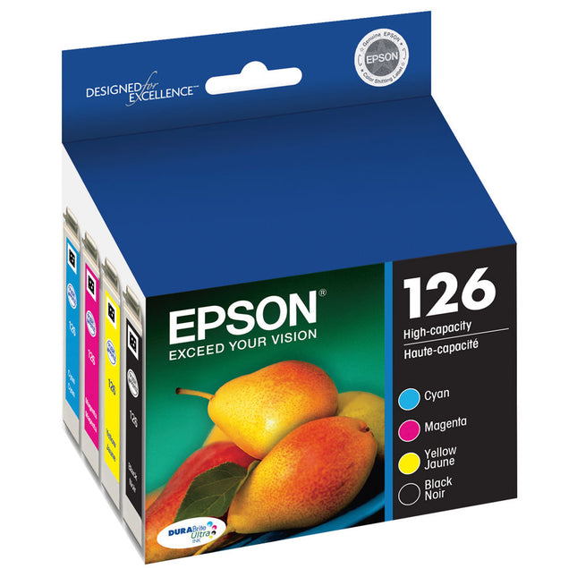 Cartuchos de Tinta Epson T126 DURABrite Ultra Gran Capacidad Negro y Color para Impresora