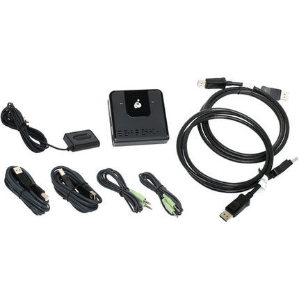 IOGEAR 2-Port DisplayPort KVM Switch con soporte 4K 4096x2160 y cables incluidos