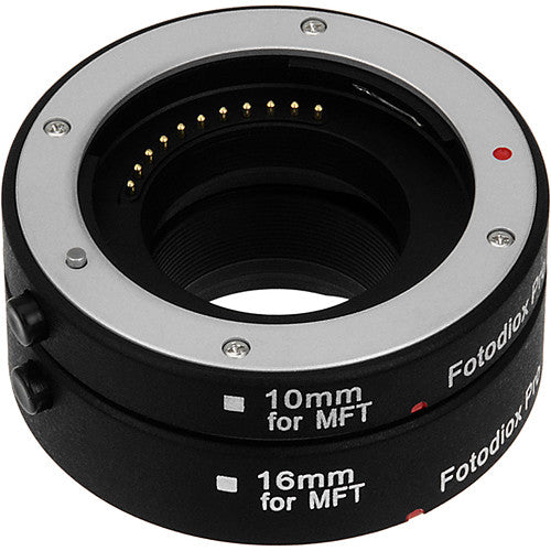 FotodioX Pro Kit de Tubos de Extensión Macro Automático 10mm 16mm para Micro Cuatro Tercios