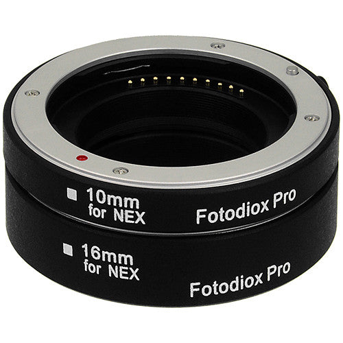 FotodioX Pro Kit de Tubos de Extensión Macro Automático 10mm 16mm para Sony E
