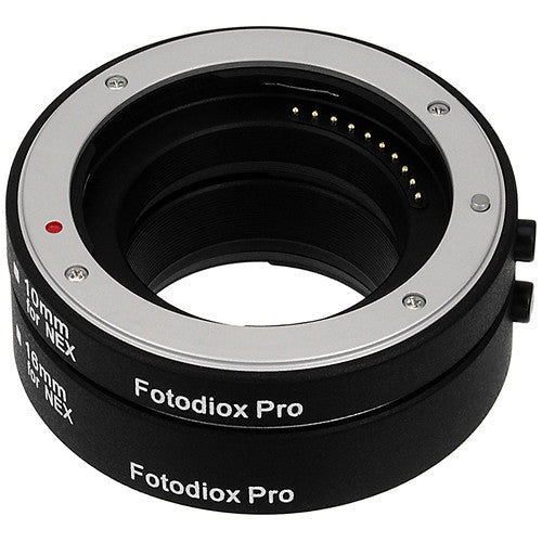 FotodioX Pro Kit de Tubos de Extensión Macro Automático 10mm 16mm para Sony E