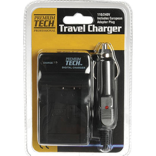 Power2000 Premium Tech Cargador Profesional de Viaje para Batería Fuji NP-W126 con Adaptadores Euro y Vehicular