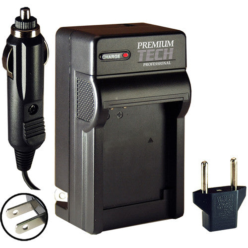 Power2000 Premium Tech Cargador Profesional de Viaje para Batería Fuji NP-W126 con Adaptadores Euro y Vehicular