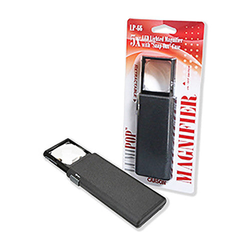 Carson 5x LumiPop Lupa de Bolsillo con LED y Estuche Protector