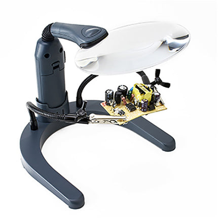 Carson HelpingHands Lupa Iluminada 2x con Base y LEDs Integrados