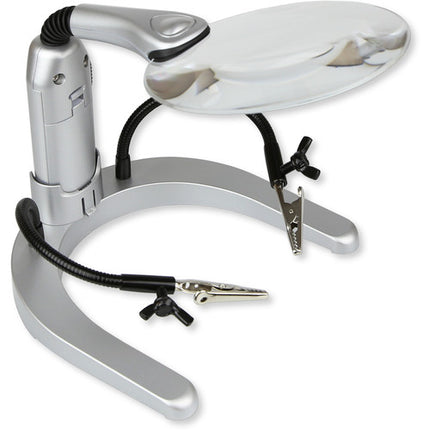 Carson HelpingHands Lupa Iluminada 2x con Base y LEDs Integrados