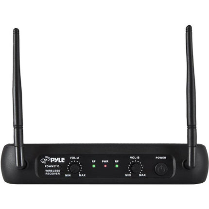 Pyle Pro PDWM2135 Sistema Micrófono Inalámbrico VHF 2 Mics 165 pies alcance