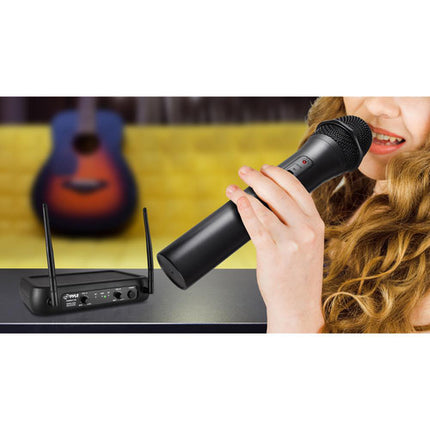 Pyle Pro PDWM2135 Sistema Micrófono Inalámbrico VHF 2 Mics 165 pies alcance