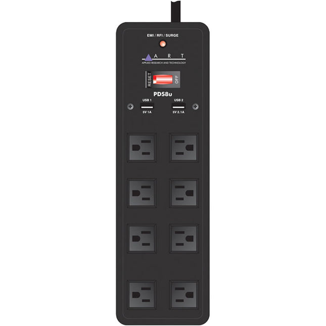 ART PDS8u Protector de sobretensión 8 enchufes 1700 julios 2 USB