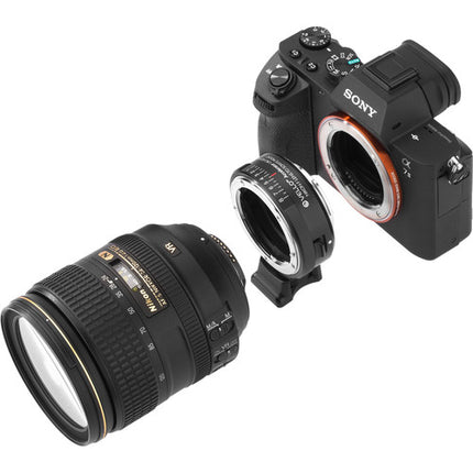 Adaptador de Lentes Vello Accelerator para Nikon F a Sony E Montura con Tripié Removible