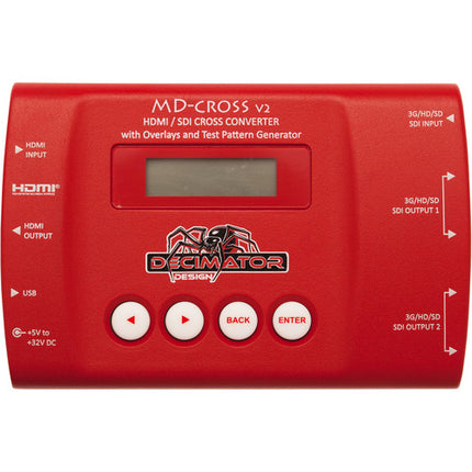 DECIMATOR MD-Cross V2 Convertidor Mini HDMI a SDI con 14 Modos y Generador de Patrones