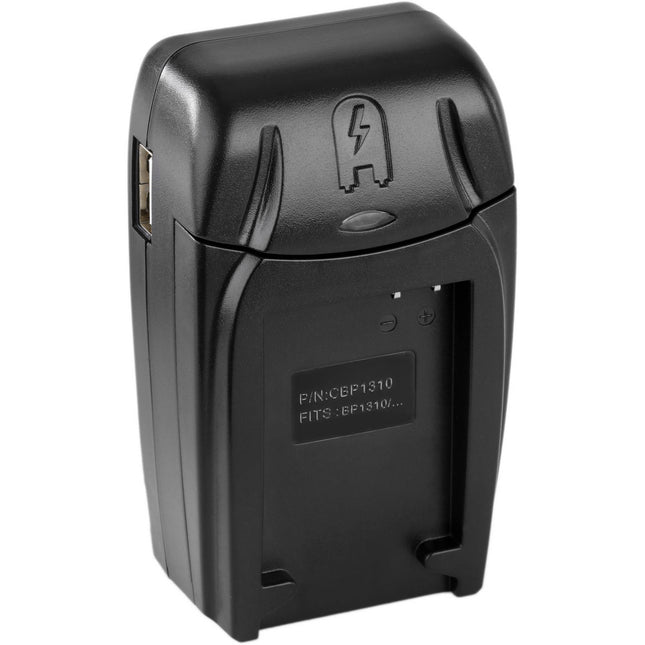 Watson Compact Cargador AC DC con Adaptador de Batería BP-1310 USB y Enchufe Plegable