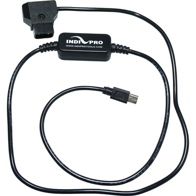 IndiPRO Tools Power Converter Convertidor de energía 12-18V a 5V Cable 30 pulgadas P-Tap a Mini USB para cámara GoPro