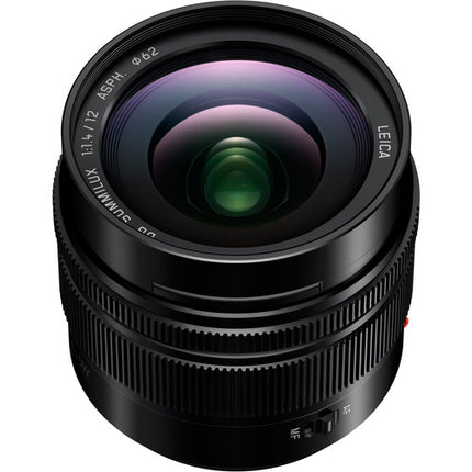 Panasonic Leica DG Summilux 12mm f1.4 ASPH Lente Micro Cuatro Tercios con Parasol Metalico y Bolsa