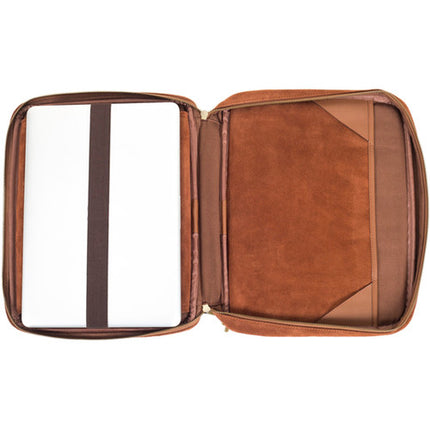 TaboLap Funda Estación de Trabajo para Laptop hasta 13 Pulgadas Piel Gamuza Marrón Saddle