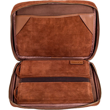 TaboLap Funda Estación de Trabajo para Laptop hasta 13 Pulgadas Piel Gamuza Marrón Saddle