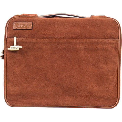 TaboLap Funda Estación de Trabajo para Laptop hasta 13 Pulgadas Piel Gamuza Marrón Saddle
