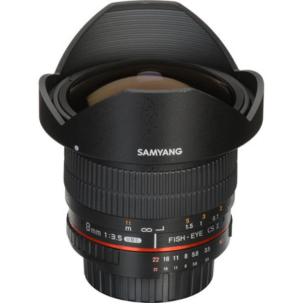 Samyang 8mm f3.5 HD Ojo de Pez para Nikon Montura F 180° y Capucha desmontable