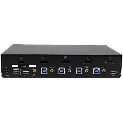 StarTech 4 Puertos USB 3.0 HDMI Switch KVM con Adaptador Universal