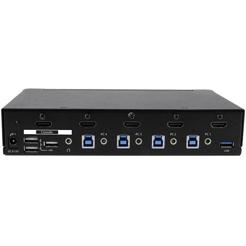 StarTech 4 Puertos USB 3.0 HDMI Switch KVM con Adaptador Universal