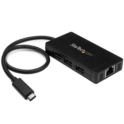 StarTech Hub USB 3.0 3 Puertos con Ethernet Gigabit y Adaptador Universal
