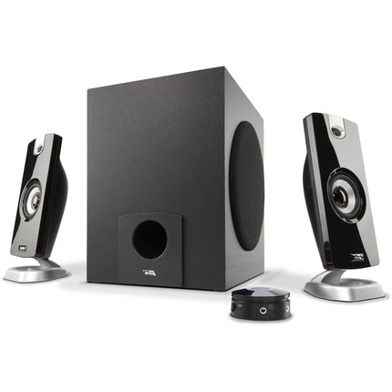Cyber Acoustics CA-3090 Sistema de altavoces satélite y subwoofer con control de volumen y cable 3.5 mm