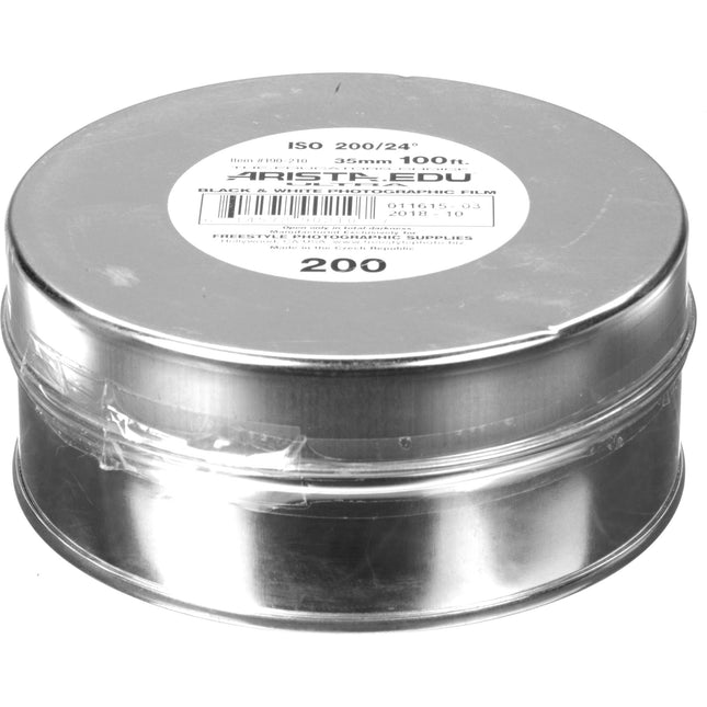 Arista EDU Ultra 200 Película Negativa Blanco y Negro 35mm 100 pies Grano Fino Exposición Amplia