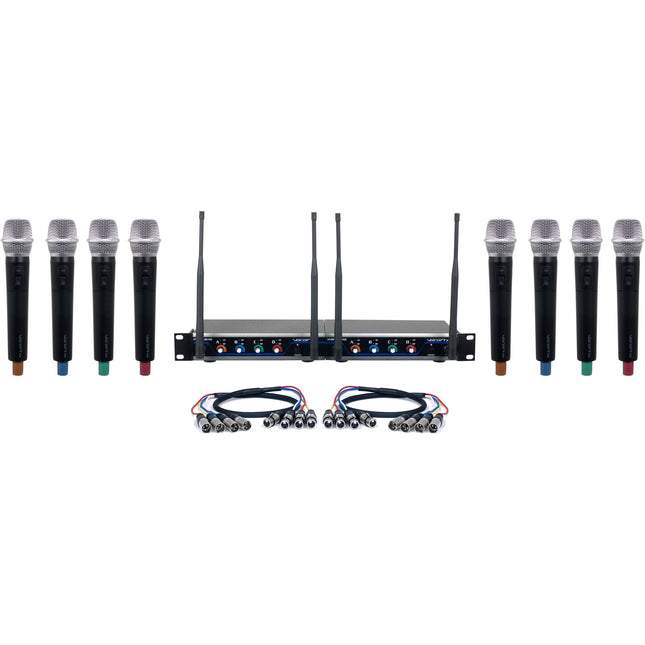 VocoPro Acapella-8 Sistema Inalámbrico Digital 24-Bit 900 MHz con 8 Micrófonos Mano