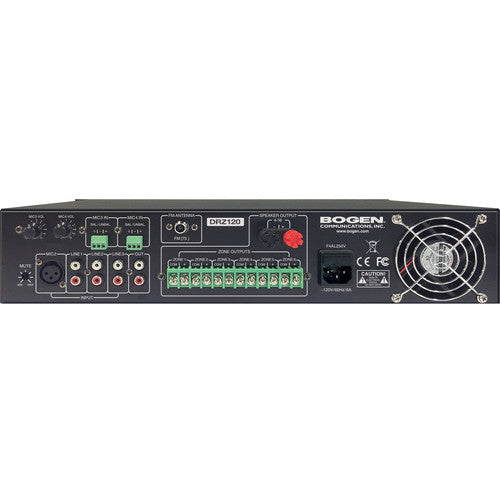 Bogen DRZ120 Sistema de Audio Comercial 6 Zonas 120W 70V Rack