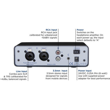 Rupert Neve Designs RNHP Amplificador de Auriculares Precisión con Auriculares Cerrados Profesionales 40mm
