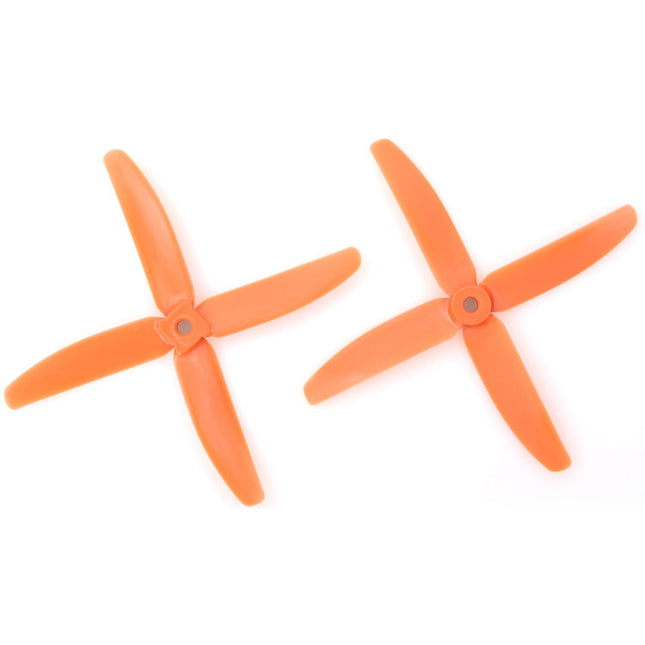 Gemfan Hélices de Nylon Fibra de Vidrio 4 Aspas Bullnose 5" Diámetro 4" Paso 2 Unidades Naranja