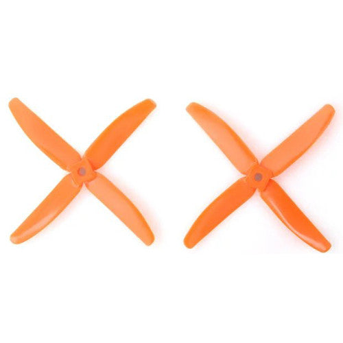 Gemfan Hélices de Policarbonato 4 Palas 5 Pulgadas Diámetro 4 Pulgadas Paso Pack 2 Naranja
