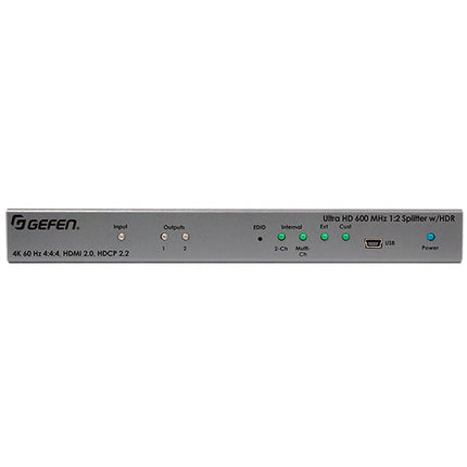 Gefen UHD 4K 600 MHz Splitter HDMI 1x2 con HDR 60 Hz 4:4:4 y cable de 6 ft