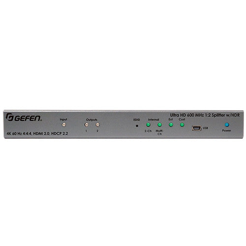 Gefen UHD 4K 600 MHz Splitter HDMI 1x2 con HDR 60 Hz 4:4:4 y cable de 6 ft