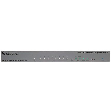 Gefen UHD 4K 600 MHz Divisor HDMI 1x8 con soporte HDR 60 Hz 4:4:4 y cable bloqueante