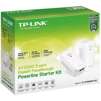 TP-Link AV2000 Kit Adaptadores Powerline 2 Puertos Gigabit 600m 2m Cable Ethernet