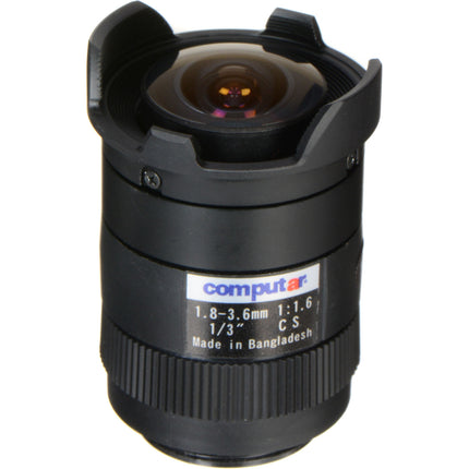 Computar CS-Mount Lente Varifocal 1.8-3.6mm para Cámaras 1/3" FOV 174°-99°